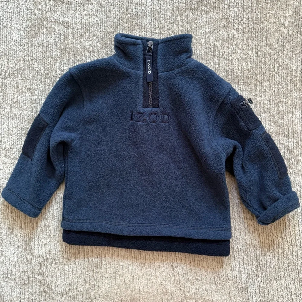 Izod‎ PerformX Navy Fleece Pullover Jacket 24M Classic Fall Layer